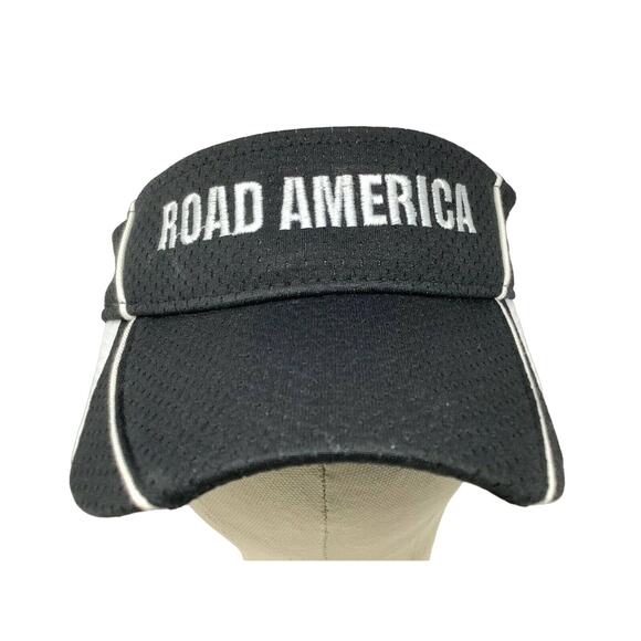 Road America Augusta Sportswear Visor Black & White Size Adult Hook & Loop - Picture 1 of 9